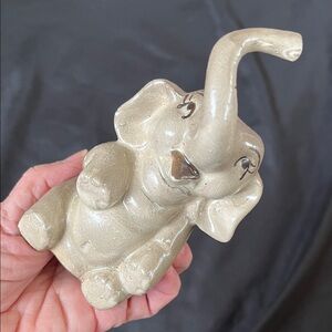 Vtg Lonely Anthropomorphic Gray Elephant Shaker Ceramic Single Figurine